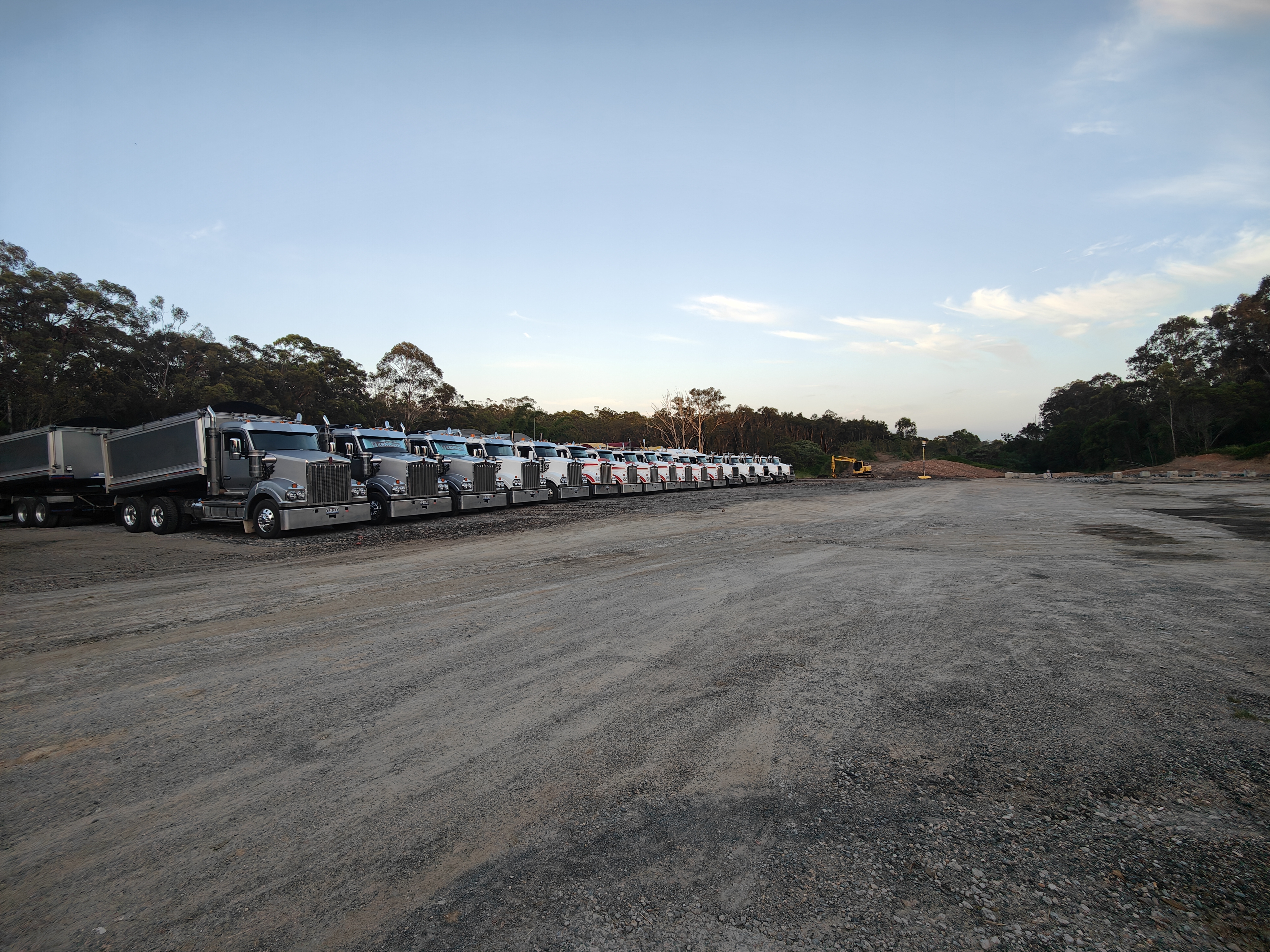Farrell Transport semi-tipper truck loading contaminated soil for EPA compliant disposal